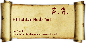 Plichta Noémi névjegykártya